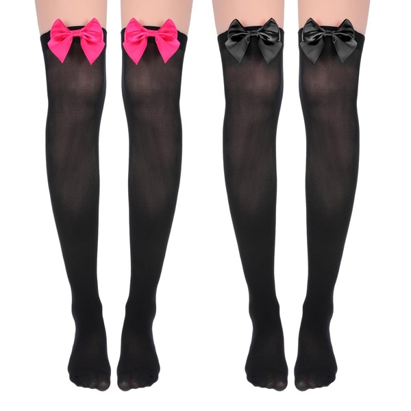Tweruna 2 Pairs of Women's Overknee Stockings, Knee Socks with