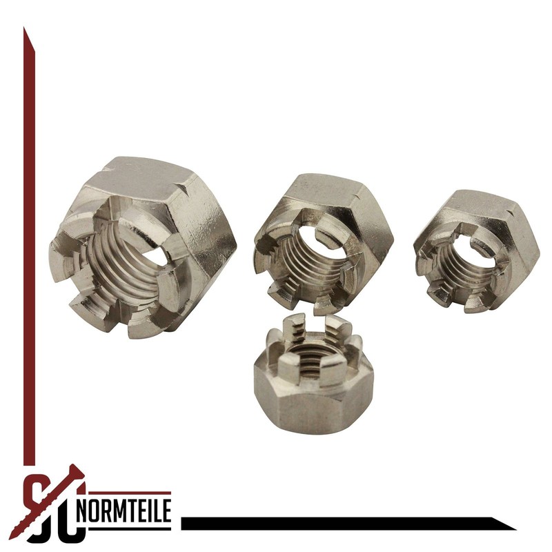 Crown Nuts - M16 - (Pack of 2) - DIN