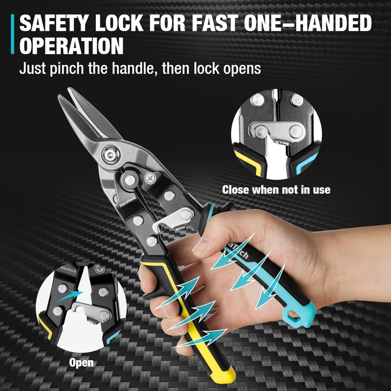 DURATECH 10 Inch Aviation Snips | Straight Cut Tin Snips