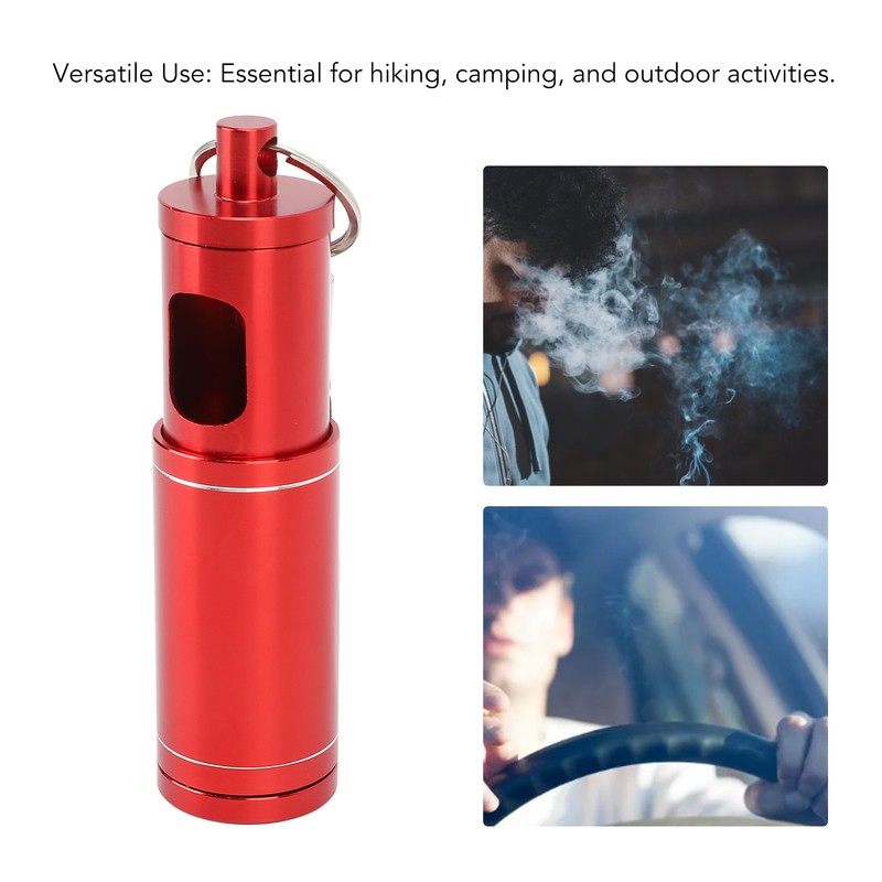 Portable Pocket Ashtray with Keychain Lanyard Retractable Circular Aluminium Alloy