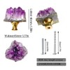 YOUYOUULU 4pcs Natural Amethyst Knobs Crystal Knobs Cabinet Stone Pulls