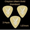 Clayton Ultem Gold Standard Picks, 1.07mm Gauge, 3 Picks