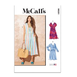 McCall's Easy to Make Misses' Sun Dresses Sewing Pattern Packet, Design Code M8281, Sizes XS-S-M-L-XL-XXL, Multicolor