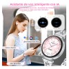 AMOLED SmartWatch Mujer AITAFY Reloj inteligente Llamadas Bluetooth Asistente voz IA Notificaciones mensajes 3ATM Resistente al Agua Monitoreo salud24h Salud femeninaal Monitoreo del sueño Diamante