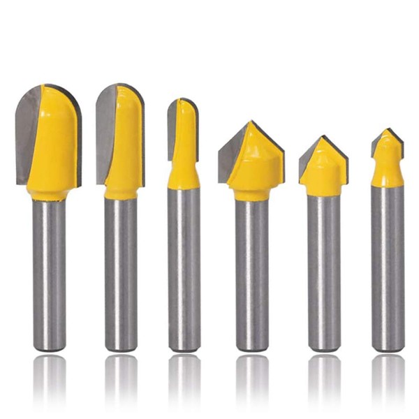 Mesee 6 Pieces Grooving Router Bit Set, 90 Degree V-Groove