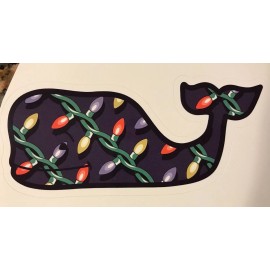 NEW Vineyard Vines Colored Christmas Lights Whale Sticker Decal