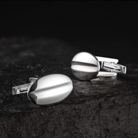 Sterll Mens Cufflinks & Tie Clip Genuine Silver Gift Boxed Boss Gift, Sterling Silver