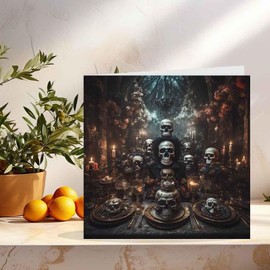 Gothic Birthday Card - Skull Goth Metal Alternative Greeting Card 145 x 145mm