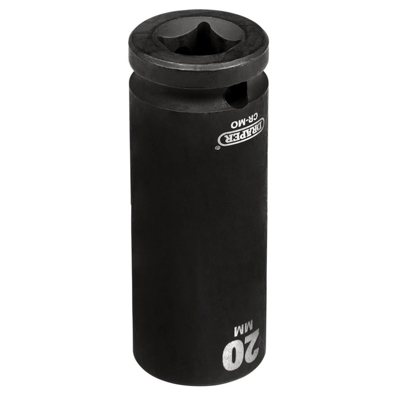 Draper Hi-TORQ® Deep Impact Socket, 1/2" Sq. Dr., 20mm -