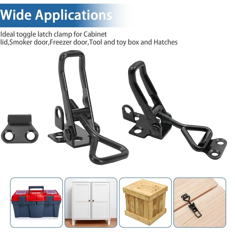 4Pack Adjustable Black Toggle Clamp Latch,(4003) Heavy Duty 1320 lbs
