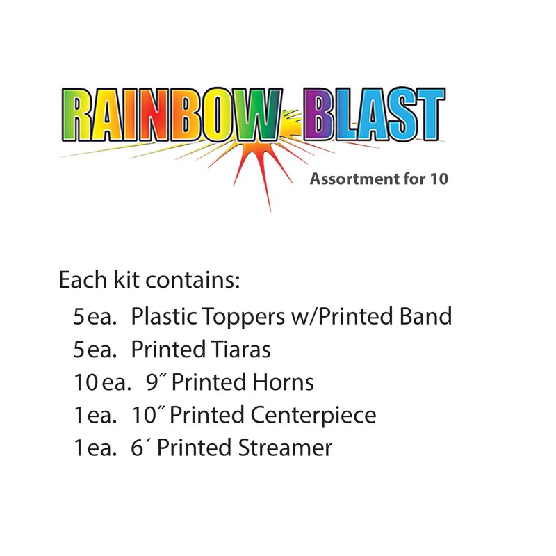 Beistle Rainbow Blast Happy New Year's Eve Party Assortment for