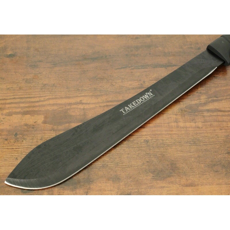 21” Machete Black Bolo 6mm Thick Heavy Duty Rubber Handle