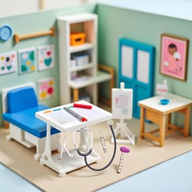 5 Pcs Dollhouse Mini Stethoscope Care Tools Dollhouse Dolls Miniature Garden Kit, Hospital Accessories Set for Miniature House Decoration Dollhouse Accessories
