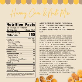 Müix Snacks, Special Flavor Trail Mix, Honey Mix (TexMex XL Corn, TexMex Peanut, Corn, Peanut) - 2.3 Ounce Bags (Pack of 16 Bags)