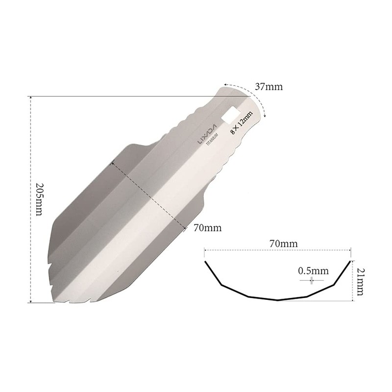 Lixada Mini Garden Shovel Titanium 20.5cm Heavy Duty Portable Digging