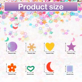 Wankko Multicolor Manicure Glitter Confetti 7.2oz/200g, Mixed Shapes Size 2-10mm for Party Decoration, DIY Crafts, Premium Nail Art Etc