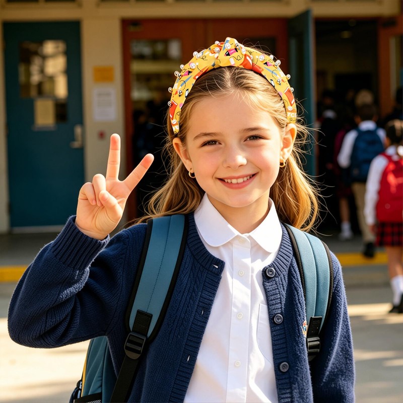 Totelux Back to School Headband for Teacher knot Pearl Hair