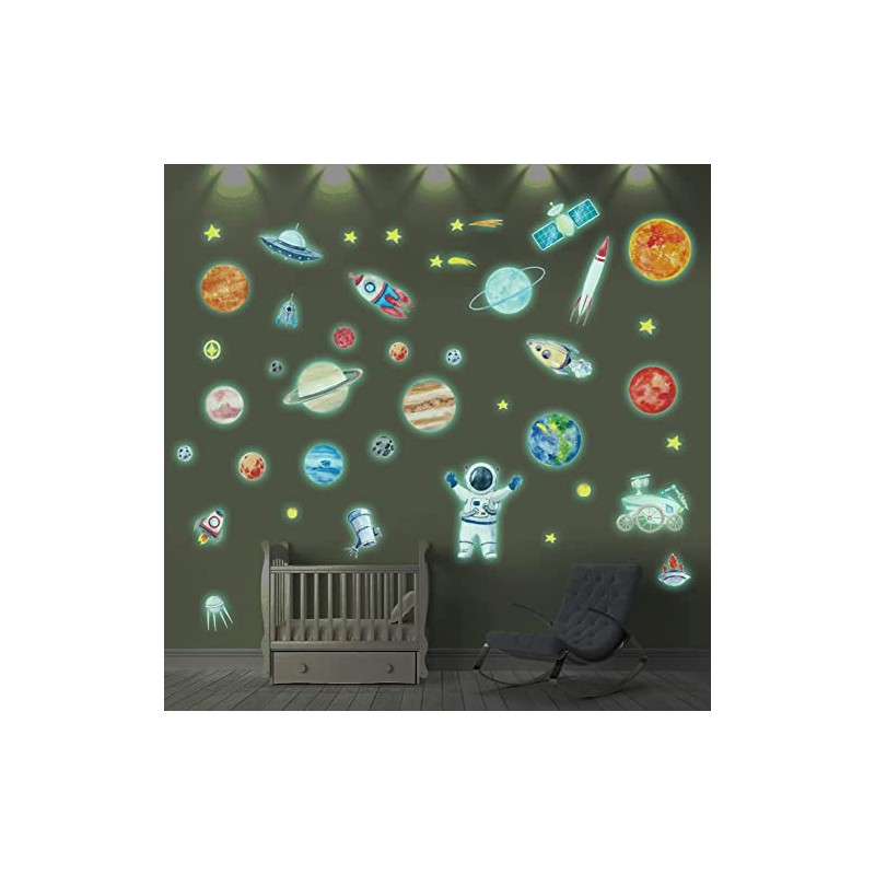 74Pzs Pegatinas Luminosas de Pared, Calcomanías Que Brillan en la