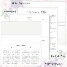 KONVINIT Pocket Calendar 2024-2025 for Purse, Small Pocket Planner 3.5”×6.5” - From January 2024 to December 2025 Daily Monthly Agenda 2024 with PVC Cover for Planning
