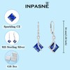 Inpasne Square Princess Cut Drop Dangle Earrings 925 Sterling Silver