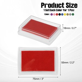 PATIKIL 3"x2.2" Craft Ink Pad for Rubber Stamp, 9Pcs Washable Stamp Pad Card Making Stamping Scrapbook Fingerprint Footprint Handprint, 9 Colors