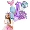 Number 1 Mermaid Birthday Decorations: 13 Pcs Mermaid Tail Balloons