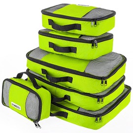 Savisto Packing Cubes 6 Piece Set, Durable & Lightweight Travel Essentials for Suitcases - Includes 1 XL, 2 L, 2 M, 1 S - Available in 8 Stylish Colours - Green