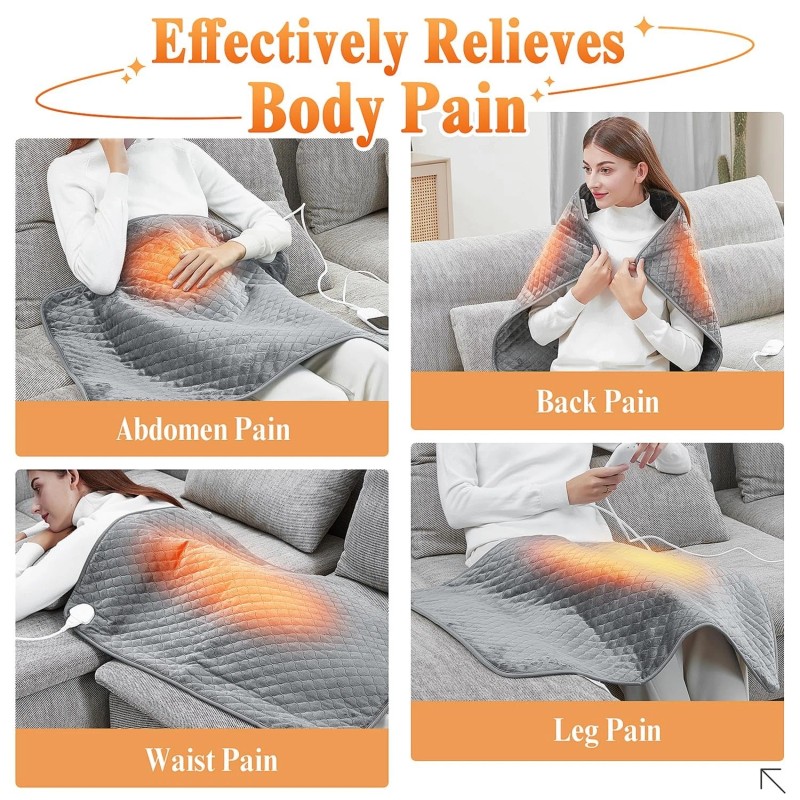 Focbeo King Size Heating Pad for Back Pain 32"x24" Extra