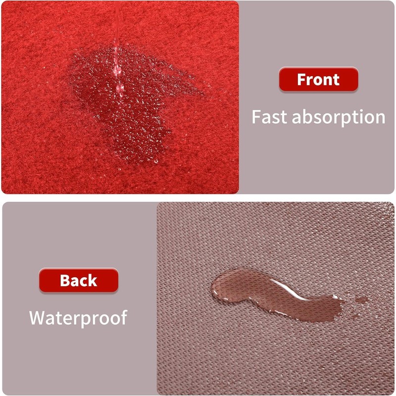 HOMBYS 450 GSM Extra Thick 3x20 ft Red Carpet Runner