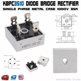 Unbranded/Generic KBPC3510 Diode Bridge Rectifier Single Phase Metal Case 1000V 35A KBPC-3510 USA