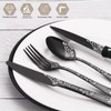 EUIRIO 48-Piece Black Silverware Set with Steak Knives, Black Flatware