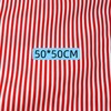 5pcs Red Striped Cotton Fabric Bundle,50 * 50cm Quarter Fabric