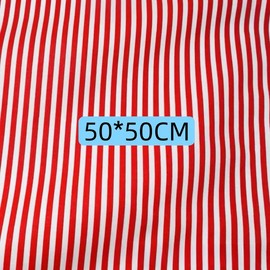 5pcs Red Striped Cotton Fabric Bundle,50 * 50cm Quarter Fabric for DIY Crafts,Sewing Projects