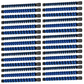 ALOANES 30 PC ABS Socket Organizer, 1/2 inch, 3/8 inch and 1/4 inch Drive Socket Rail Holders, Heavy Duty Socket Racks, Black Rails with Blue Clips