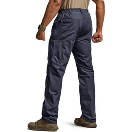 CQR Men's Military Cargo Pants, Water Resistant Ripstop Army Combat Tactical Pants, Outdoor Hunting Hiking EDC Work Pants, Hauler Police Navy, 38W x 34L