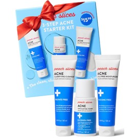 Peach Slices Kit De Inicio Para El Acné De 3 Pasos(3 Productos)- Set De Cuidado De La Piel - 1 Tónico, 1 Limpiador, 1 Hidratante Sin Aceite - 2% De Ácido Salicílico Y Extractos Botánicos - Vegano Y Li