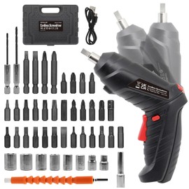 Cordless Electric Screwdriver, 3.6V Rechargeable Power Screwdriver with 47 pcs Accessories, usb charging, 3Nm Screw Gun, mini Carrying screwdriver set ​with LED Light for Electric Power Drill Set