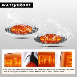 5PCS LED Front Cab Roof Marker Light Top Running Lamps Assembly Fit for 2008-2017 Freightliner Cascadia Wire and Male Plug Amber Lens (B Style)