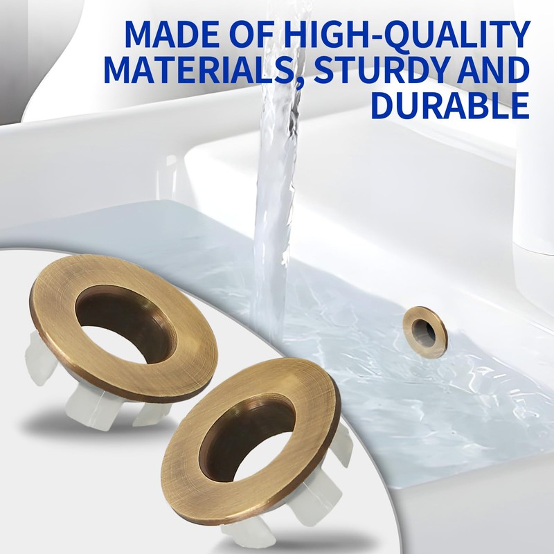Seimneire 3pcs Brass Sink Overflow Trim Ring Basin Overflow Ring,