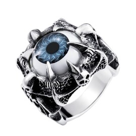 ZMY Home Gray Evil Eyeball Ring - Gothic Skull Stainless Steel Jewelry (10)