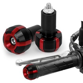 Tongze 7/8" 22mm Motorcycle Handlebar Ends: Handle Bar Ends Grips Plugs Caps Compatible with Honda CBR1000RR 2004-2014 with Rubber Gasket(Red)