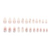 24 Pcs Summer Press on Nails Short Almond,MINGCHUN Ombre Fake