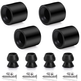 Covzoe 4 Pack Trailer Door Holder Kit, Rubber Low Profile Bumper Door Holder Compatible with RV Trailer, Horse Trailer Accessories and Parts Replacement Fits for Most Camper, Cargo, Black