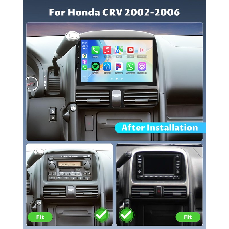 【Heat Dissipation】 2+64G Android Car Radio for Honda CRV 2002