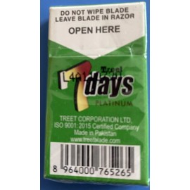 Treet 10-TREET 7-DAY PLATINUM Wet Shaving Double Edge DE Safety Razor Blades