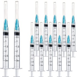 3ml/cc with 23Ga, 20Pack Plastic Measurement Syringa Luer Lock, Single Individually Packaged