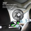 USB Car Fan for Backseat - Dual Head 360° Rotatable