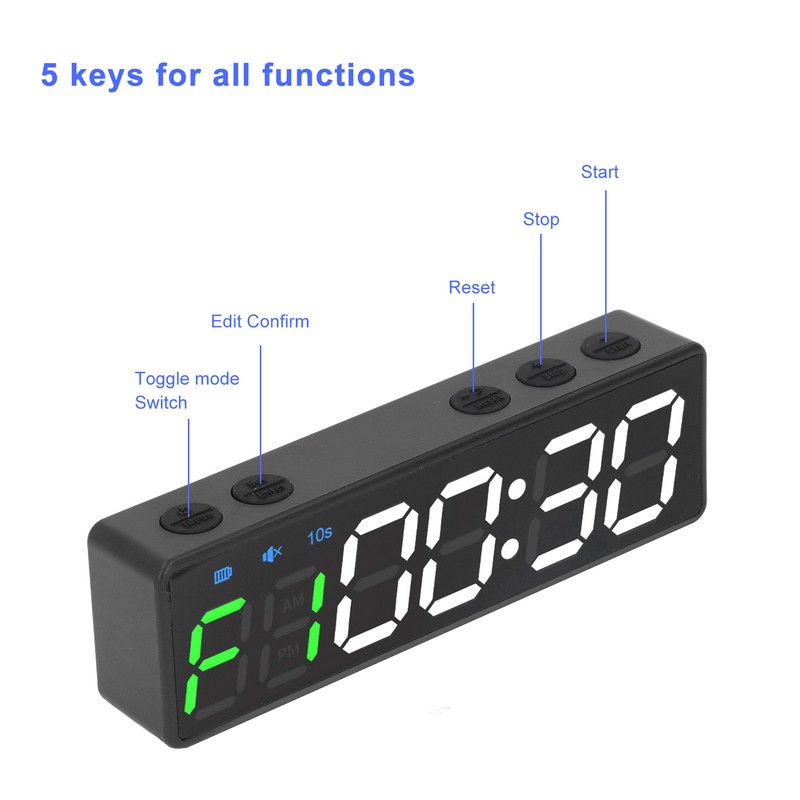 Gym Timer Portable Workout Interval Timer Fitness Clock Large Digital