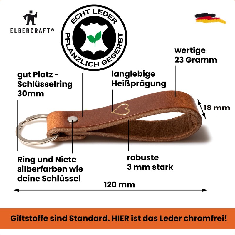 ELBERCRAFT® Leather Key Fob Organiser for Your Key Bag Keychain