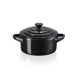 Le Creuset Stoneware Petite Round Casserole, 0.25 L, Matte Black, 71901100000100